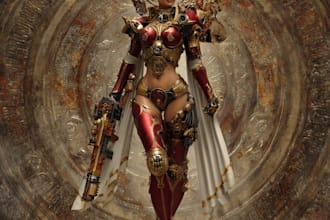 desing a warhammer 40k character illustration