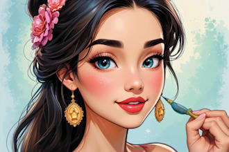 paint your cartoon portrait in disney style