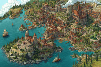 draw fantasy map illustration