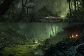 illustrate stunning concept art