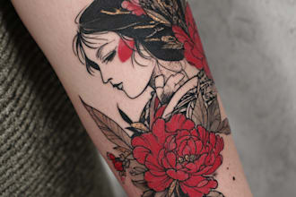 custom an abstract black tattoo design