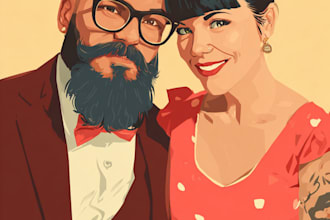 draw family portrait, personalised couple portrait