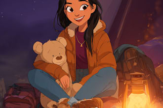 drawing a cartoon disney couple portrait