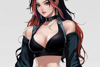 draw anime character design or reference sheet