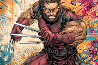 create comic books, splash pages, comic cover art in my style