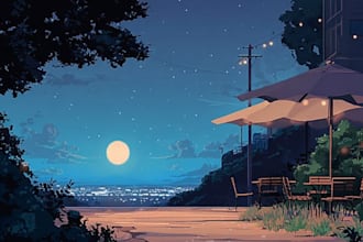 draw anime background, lofi artwork, visual novel art