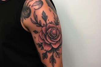 create sleeve tattoo design in geometric style