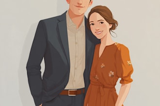 draw portrait illustrations for couple or family