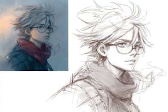 sketch anything or concept into anime style
