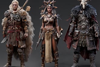 create fantasy character game concept for game or book