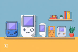 turn objects, products into simple flat vector illustrations
