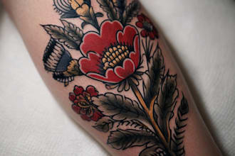 draw custom tattoo design realistic, full sleeve tattoo art