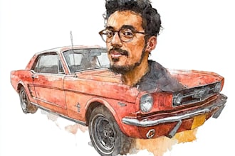 do a car watercolor portrait from your photo