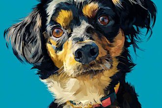 create a custom vector pet portrait from your photo