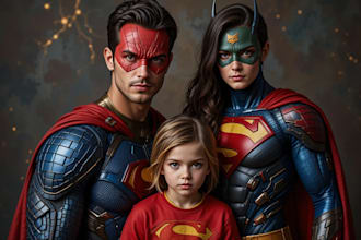 make a family superhero portraits for you