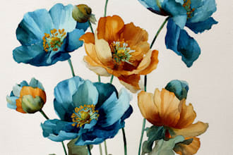 paint watercolor flowers and botanical illustrations