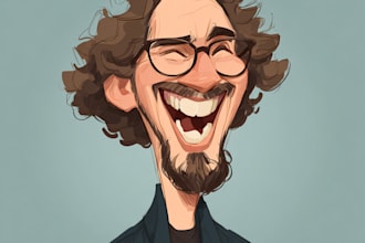 make a funny cartoon caricature portrait caricature