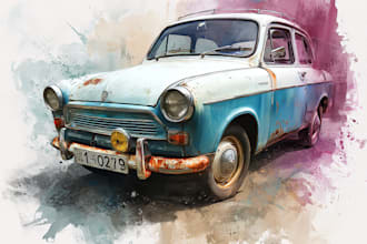 design realistic vector portrait of your car or any vehicle