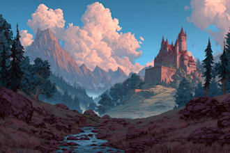 draw a landscape illustration