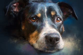 create a heartfelt custom pet memorial portrait