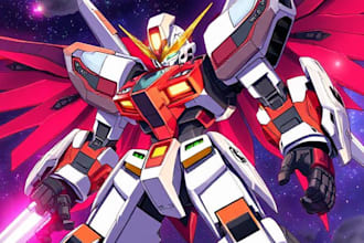 draw anime, mecha, armor, character, concept art or artwork