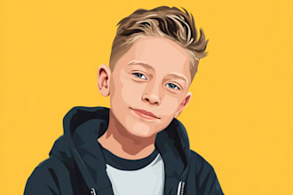 draw vector portrait illustration for gift