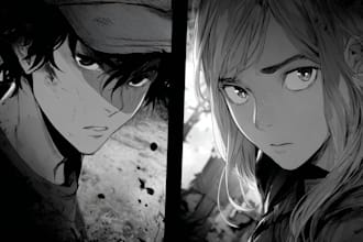 draw manga, comic, anime page or webtoon for your story