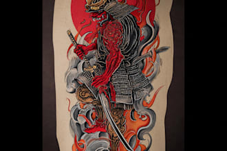 draw a japanese or oriental tattoo design for you