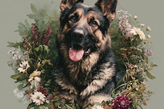 create a heartfelt custom pet memorial portrait
