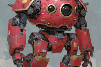 draw mecha robot character design