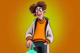 design a 2d cartoon character