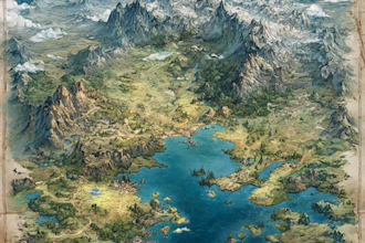 draw high quality professional fantasy map for dnd campaign, roleplaying, books