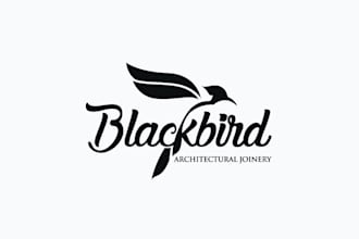 creative modern custom bird, crow, blackbird logo design