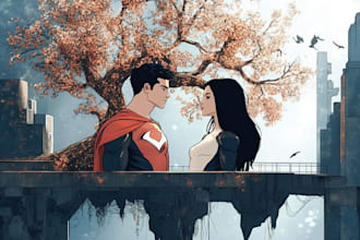 draw you a dc or marvel style  superhero or villain character