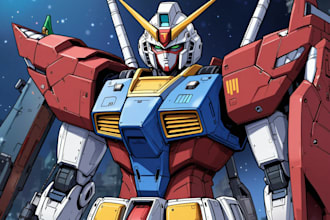 draw gundam, transformers, mecha robot in anime manga style