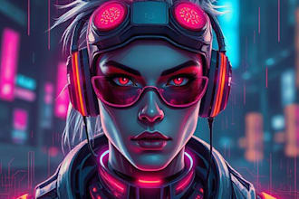 make a unique cyberpunk portrait for game