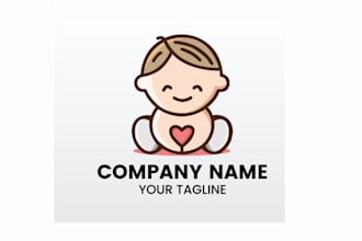 design kids baby store toyshop childcare daycare school logo