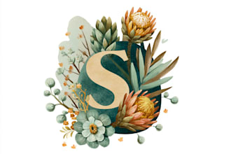 design drawn botanical boho signature logo