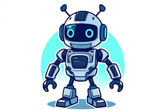 design mecha robot mascot logo with express delivery