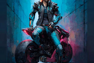 draw scifi or cyberpunk character artwork