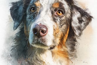 create a custom watercolor pet portrait or pet painting
