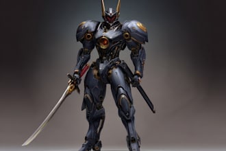draw mecha robot armor character concept for you