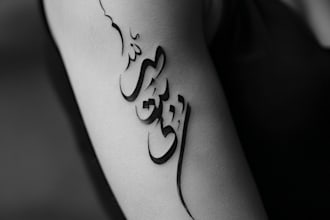 make unique handdrawn persian arabic calligraphy tattoo