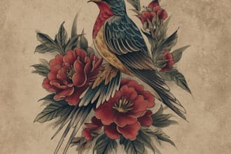 draw a custom traditional tattoo design