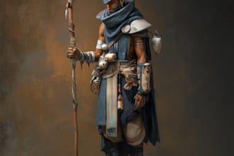 design dnd character art, fantasy character illustration