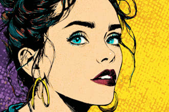 draw a professional pop art portrait