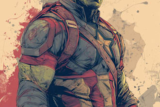 draw comic book cartoon and custom illustration digital art