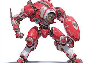 draw your mecha robot fanart or original in digital artwork