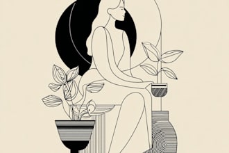 draw minimal modern line art illustration