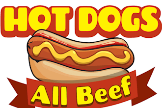 design a delicious hot dog logo for your food brand